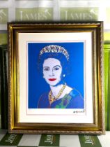 Andy Warhol-(1928-1987) "Elizabeth" Blue Edition Numbered Lithograph
