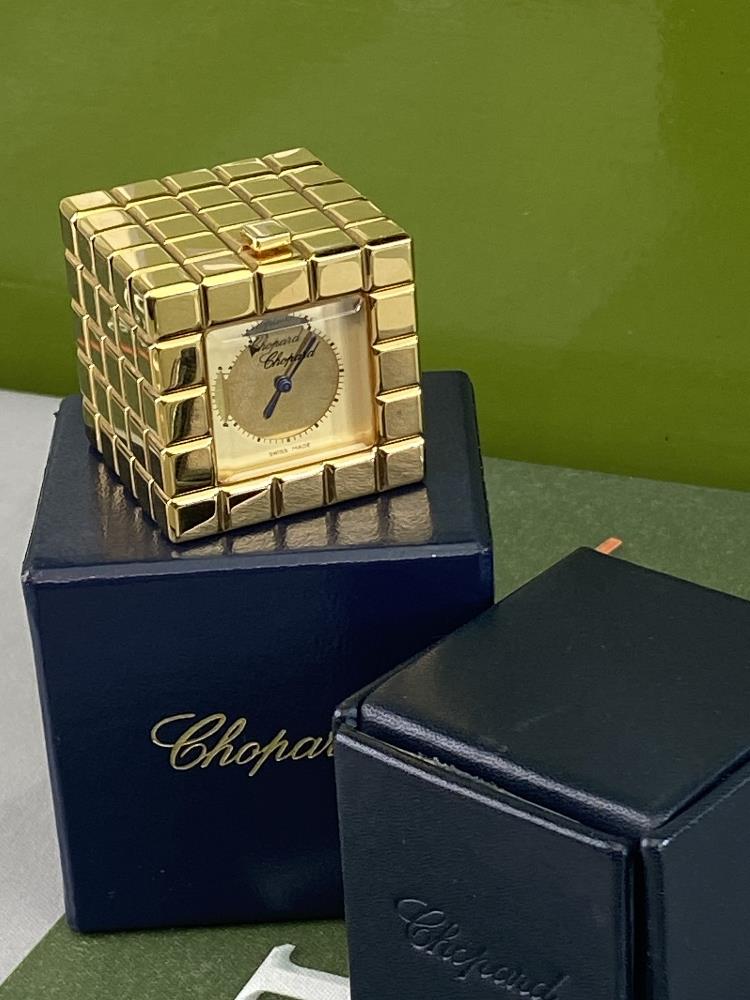 Chopard Ice Cube Travel / Desk Clock Gold/Champagne Edition - Image 6 of 8