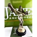 Rolls Royce Spirit Of Ecstasy Flying Lady Mascot With Marble Base