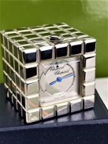 Chopard Ice Cube Travel / Desk Clock Gold/Ice Edition
