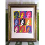 Andy Warhol-(1928-1987) "John Lennon" Nine Face Numbered Lithograph