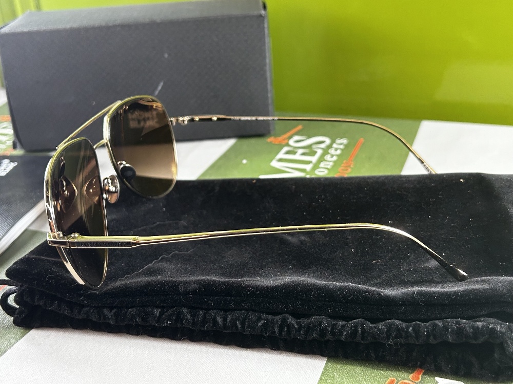 Montblanc Titanium Gold Plated Aviator Sunglasses - Image 2 of 6