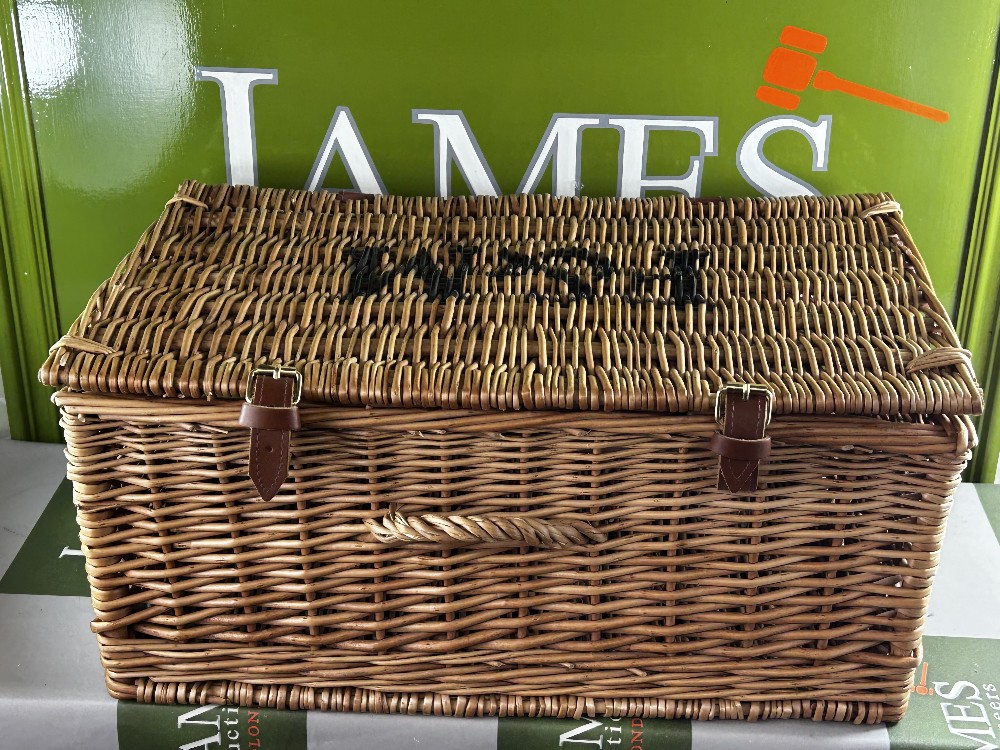 F&M Wicker Hamper With Leather Straps - Image 5 of 5