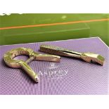 Asprey Two-Piece Gold Plated Bar Tools Set Circa 1950/70`s