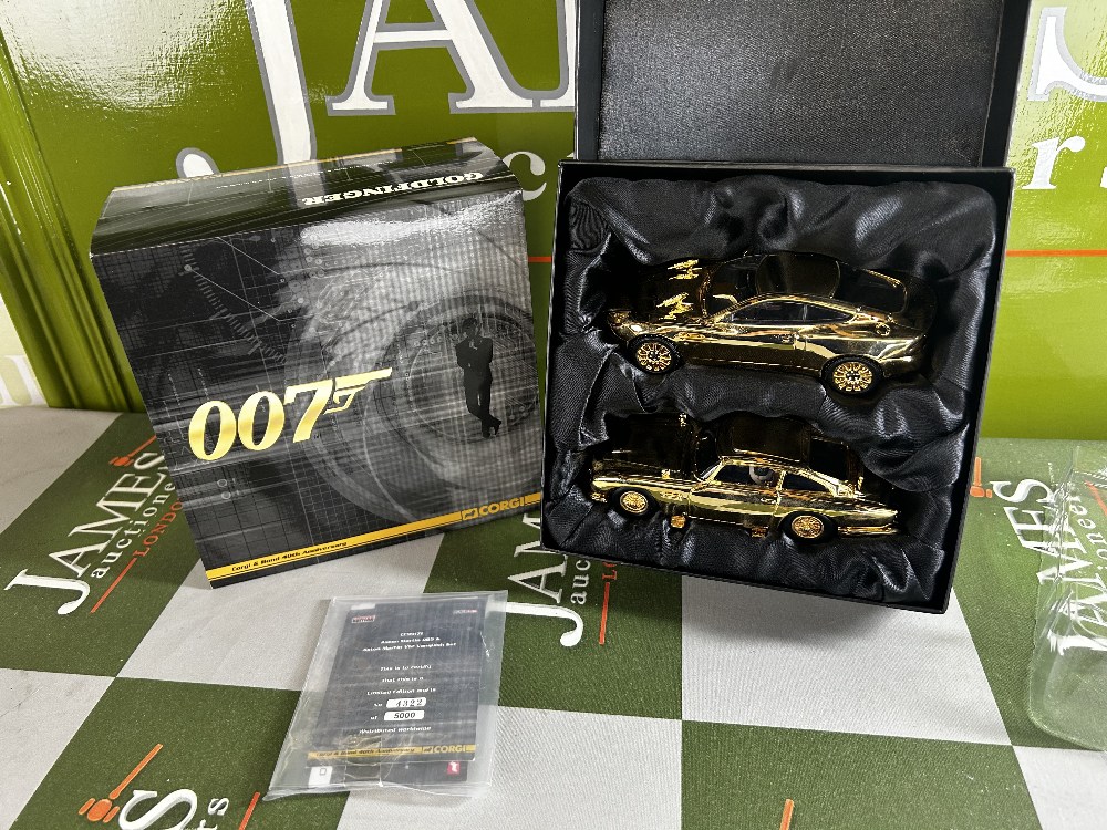 SOLD VIA BUY IT NOW-PLEASE DO NOT BID- Corgi Gold Plated James Bond - Aston Martin DB5 & V12