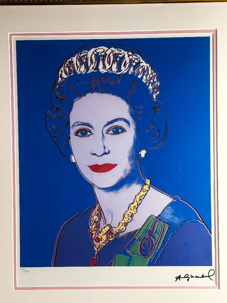 Andy Warhol-(1928-1987) "Elizabeth" Blue Edition Numbered Lithograph - Image 2 of 6