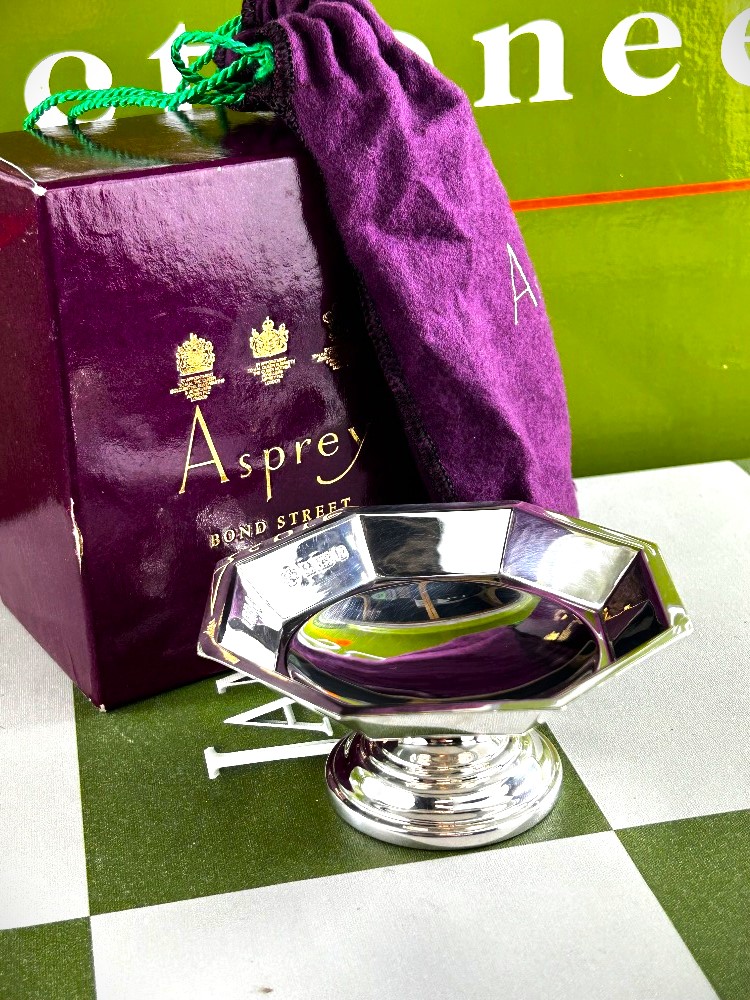 Asprey's London 1991 Hallmarked Silver Bon Bon Dish