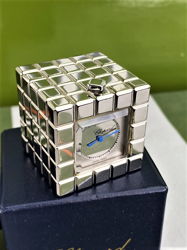 Chopard Ice Cube Travel / Desk Clock Gold/Ice Edition - Image 6 of 7