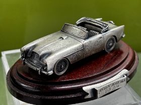 Silverplated 1956 Aston Martin DB 2-4 Mk II Convertible On Wooden Plinth