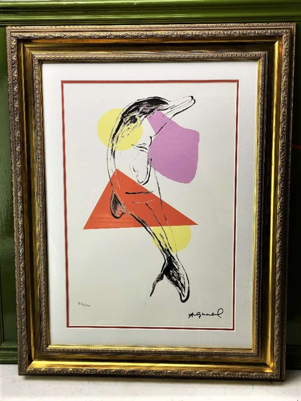 Andy Warhol (1928-1987) "Dolphin" Ltd Edition of Lithograph - Bild 5 aus 6