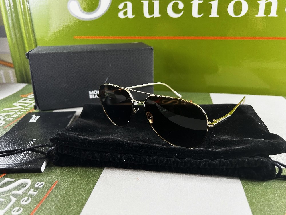 Montblanc Titanium Gold Plated Aviator Sunglasses - Image 5 of 6