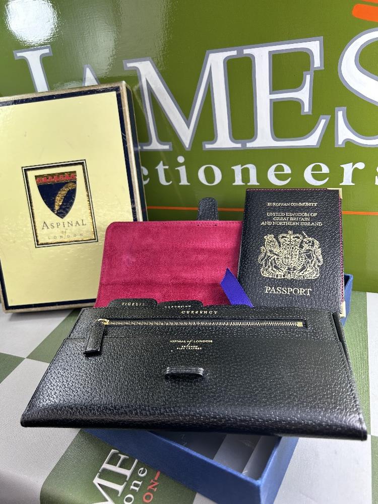 Aspinal Of London-Black Leather Wallet & Passport Holder - Image 6 of 6