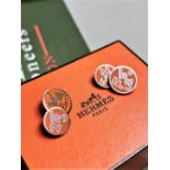 Herme&grave;s Paris Serie Orange Edition Cufflinks-Unused Examples