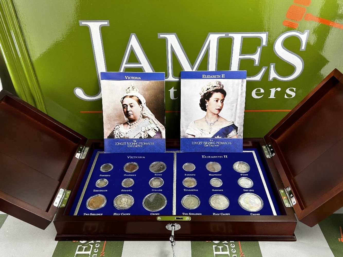 Danbury Mint Victoria and Elizabeth II Authentic Coin collection. - Image 2 of 9
