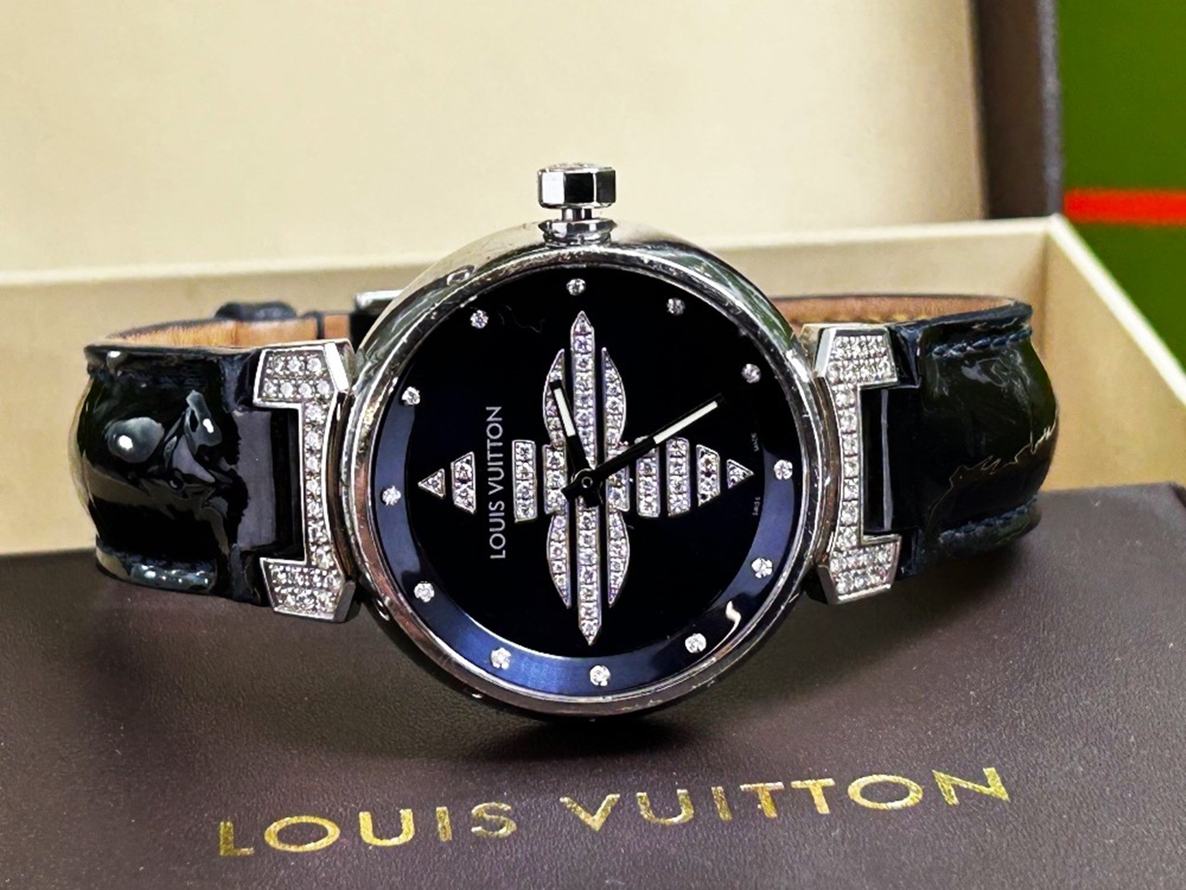 Louis Vuitton Paris Factory Set Diamond Tambour Forever &#8211; RRP £4495 - Image 4 of 8