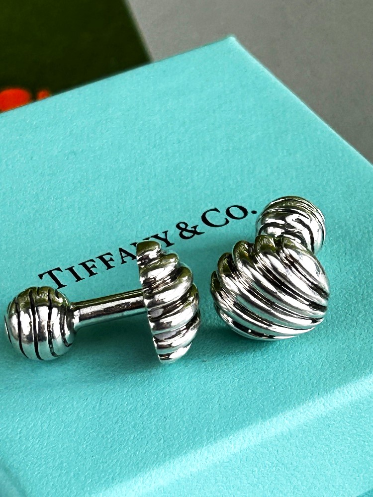 Tiffany &#038; Co. Solid Sterling Silver Shell Cufflinks 925 Vintage