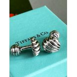 Tiffany &#038; Co. Solid Sterling Silver Shell Cufflinks 925 Vintage