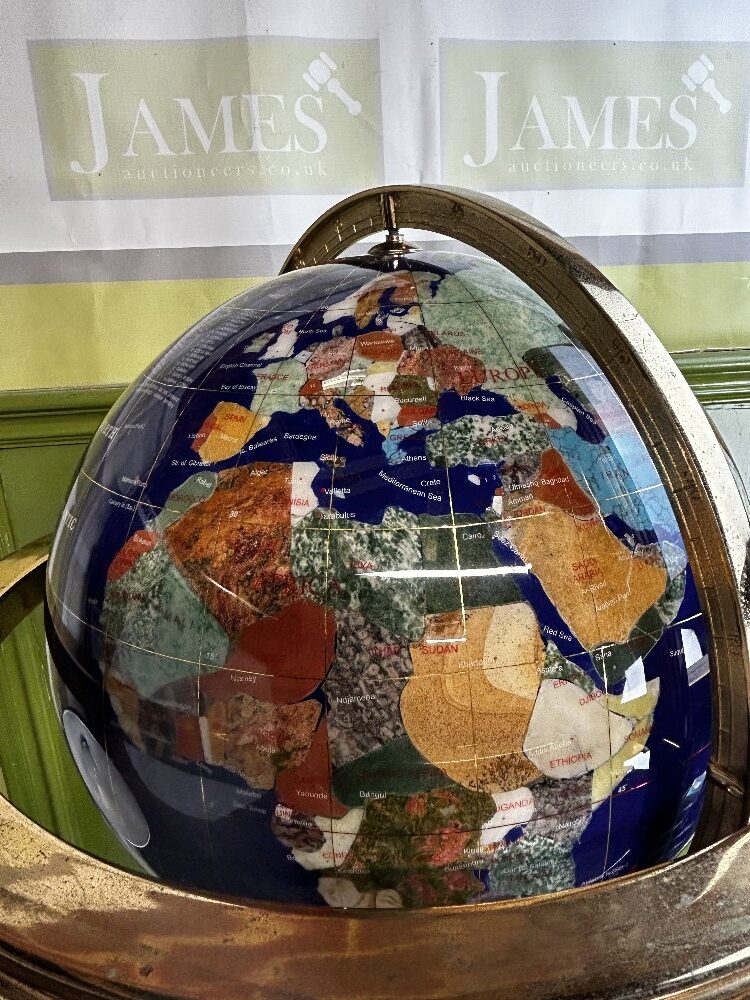 Osbourne Gemstone World Globe Atlas On Brass Stand-Large Edition!-Rrp £2k. - Image 8 of 10