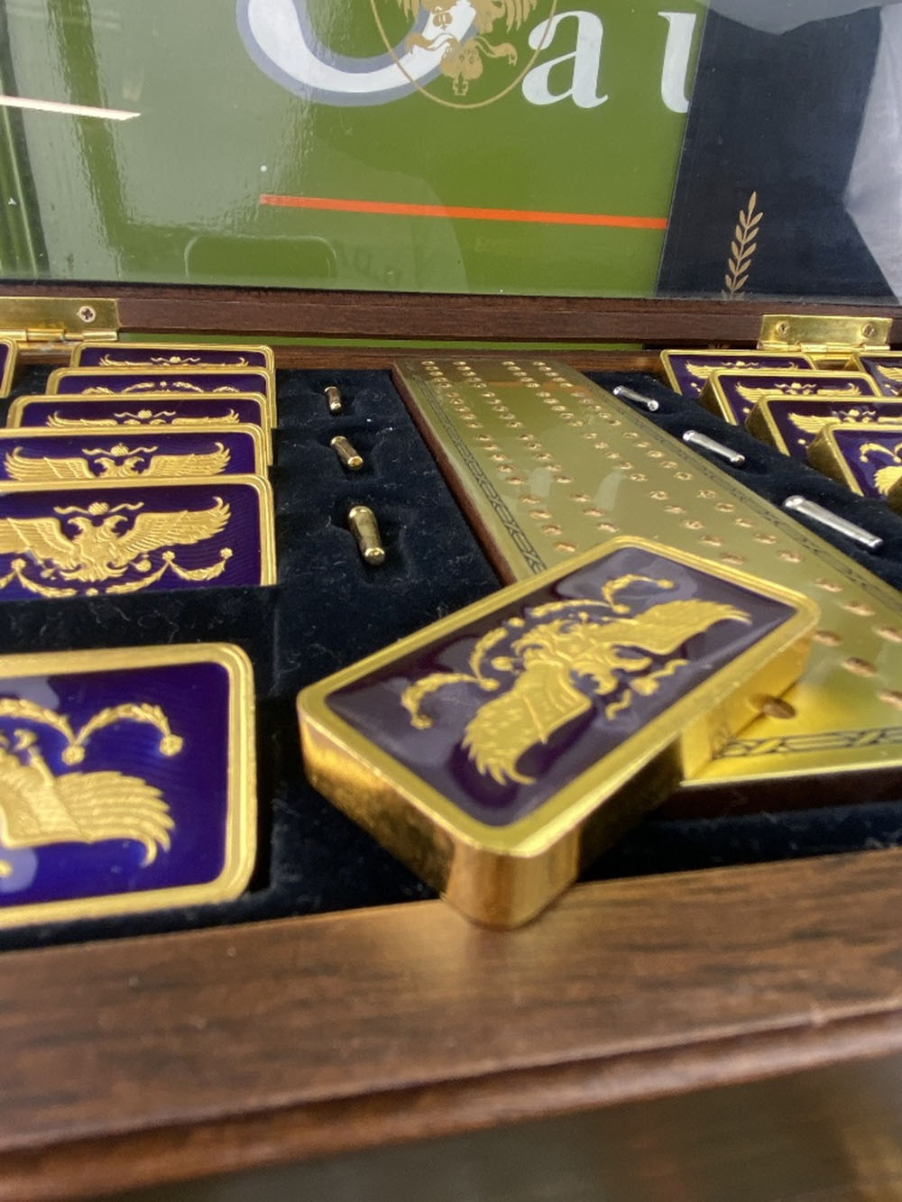 Faberge Imperial Dominoes Set Enamel 24ct Gold Plated. Franklin Mint Domino 1990 - Image 2 of 8