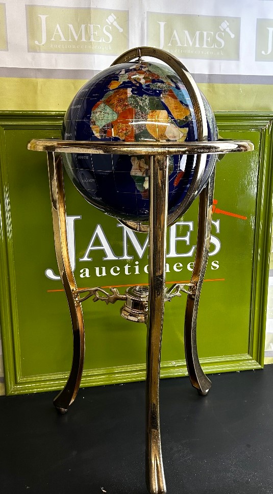 Osbourne Gemstone World Globe Atlas On Brass Stand-Large Edition!-Rrp £2k. - Image 10 of 10