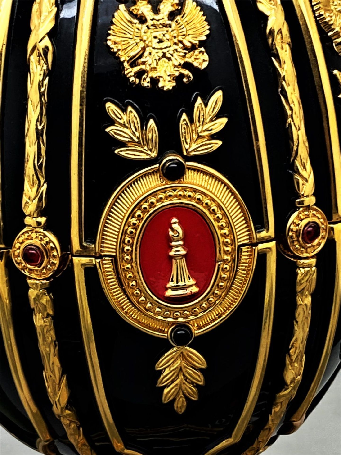 Faberge 24 Ct Gold- The Imperial Jeweled Egg Chess Set - Image 4 of 6