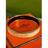 Hermes Paris Classic Enamel Monogram Crème Bracelet