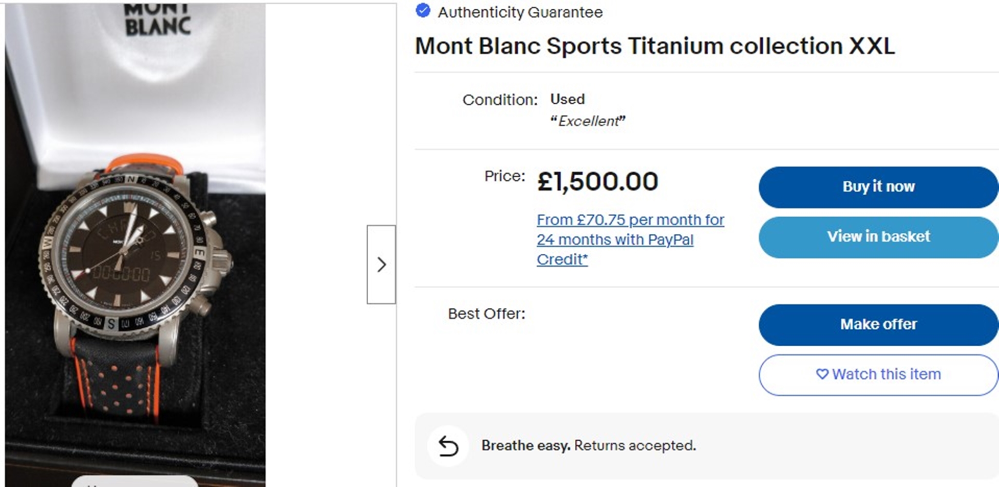 MontBlanc Sport Chronograph Titanium 44mm Special Edition - Image 9 of 9
