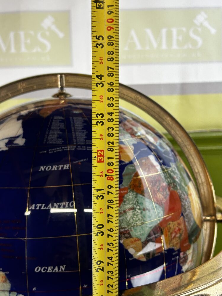 Osbourne Gemstone World Globe Atlas On Brass Stand-Large Edition!-Rrp £2k. - Image 4 of 10