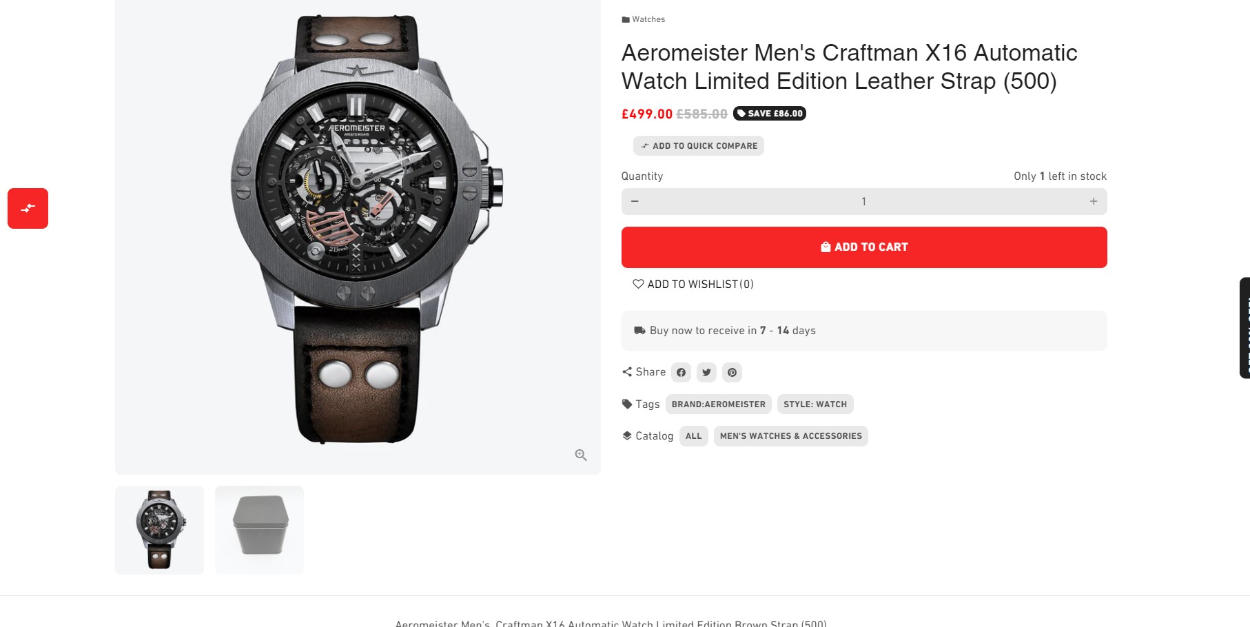 Gents Aeromeister Craftman Automatic Watch X16 - Image 8 of 8
