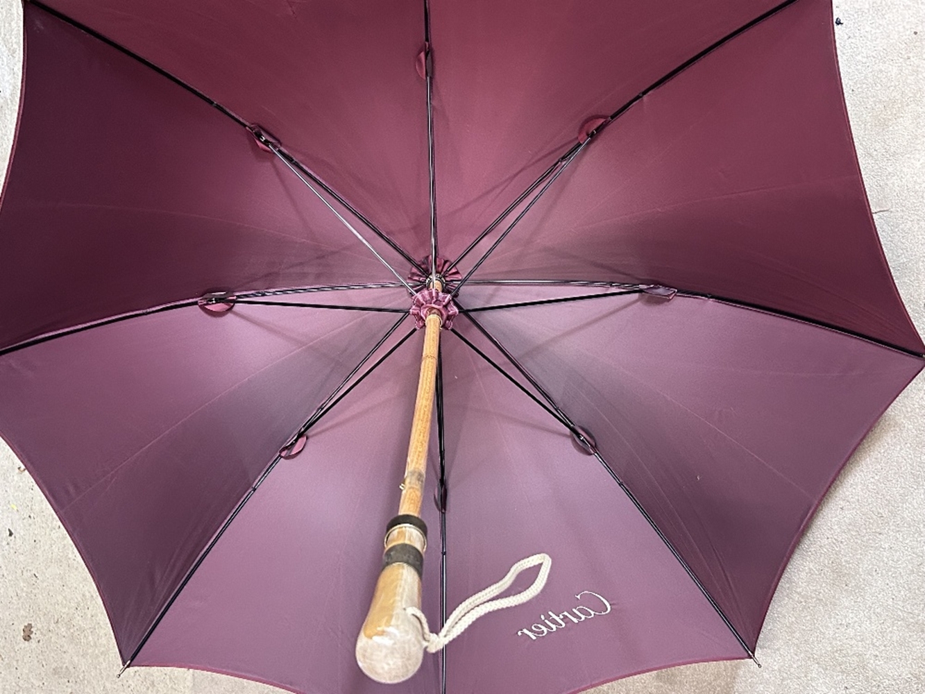 Cartier Paris Umbrella Veritable Cherbourg Burgundy 100 - Image 8 of 9