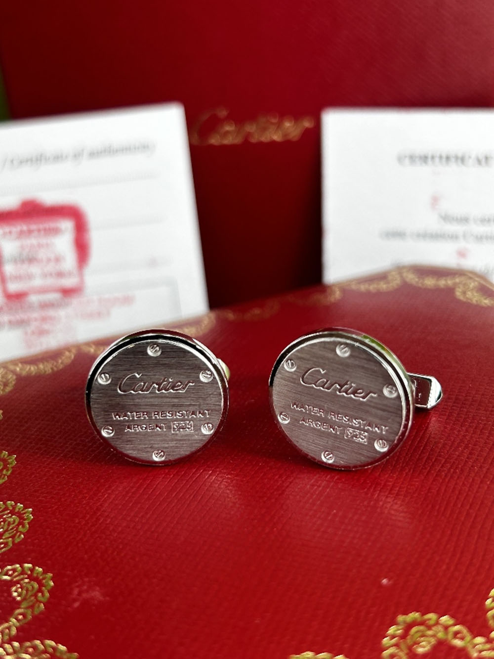 Cartier Paris Water Resistant 925 Silver Cufflinks - Image 3 of 7