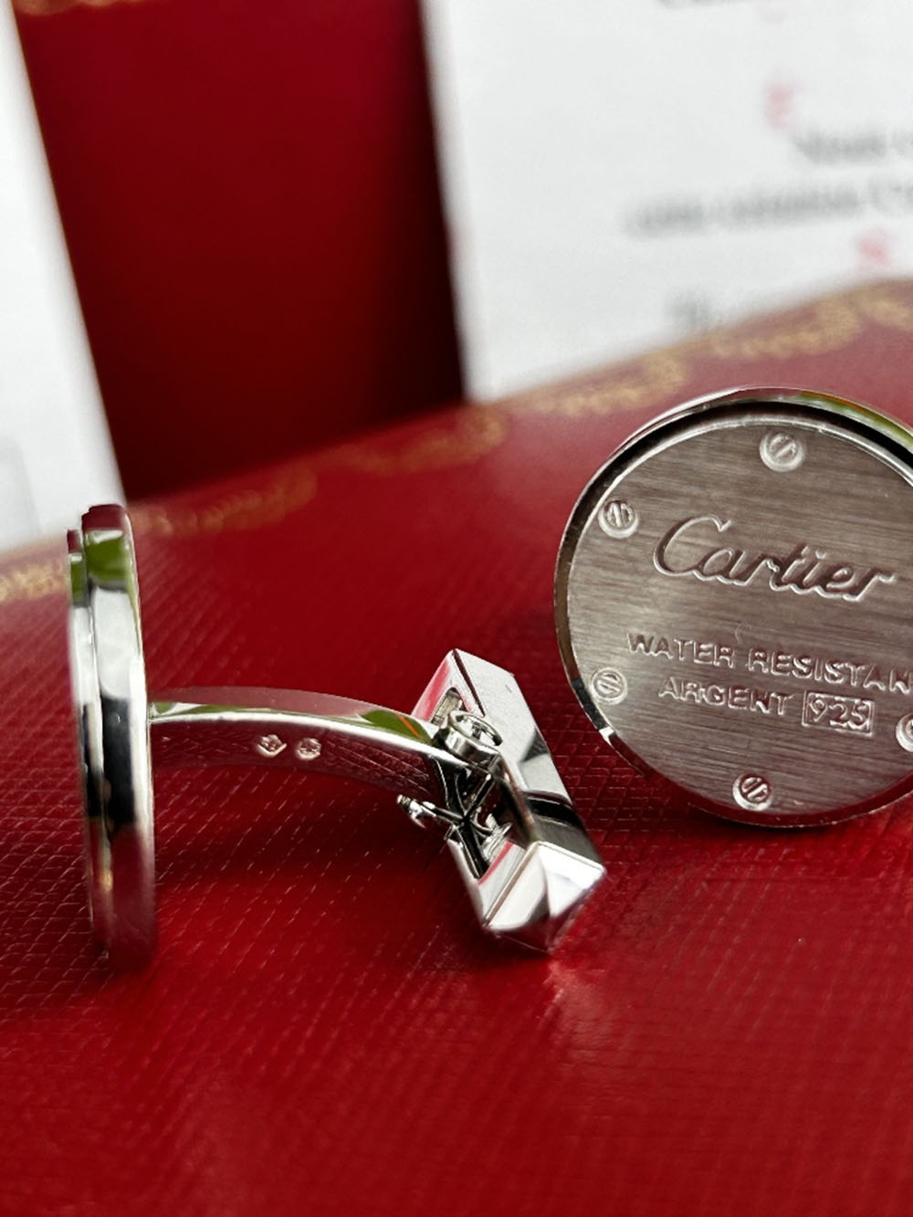 Cartier Paris Water Resistant 925 Silver Cufflinks - Image 4 of 7