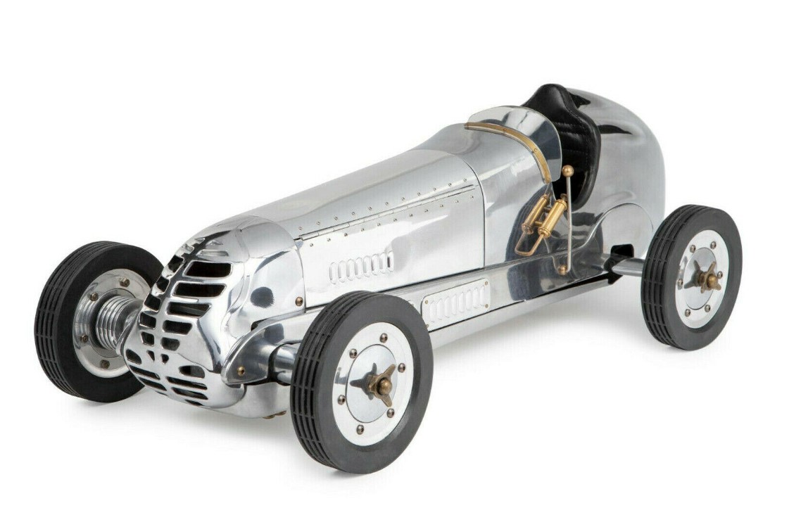 B.B. Korn 1:8 Scale Indianapolis 1930s Polished Aluminium Racing Car Rrp £749.00 - Image 3 of 6
