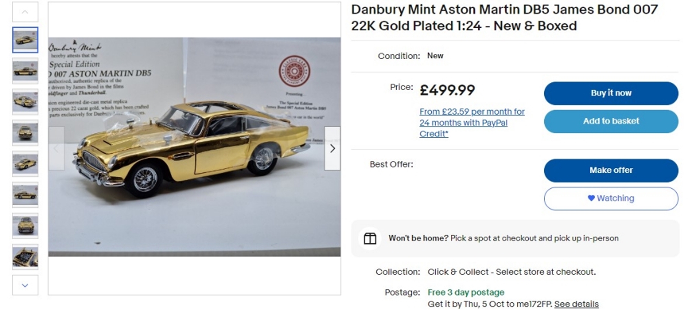 Danbury Mint 1964 Aston Martin DB5 Complete Collection - Image 8 of 8