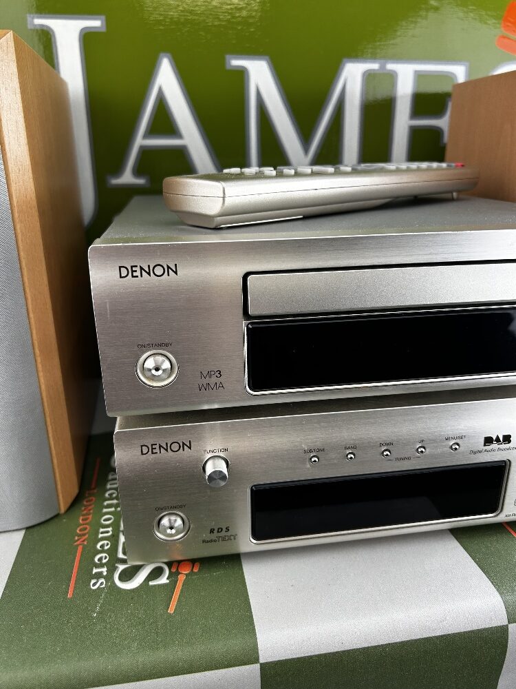 Denon Cd Player & Dab Radio, Speakers, Remote. - Image 2 of 5