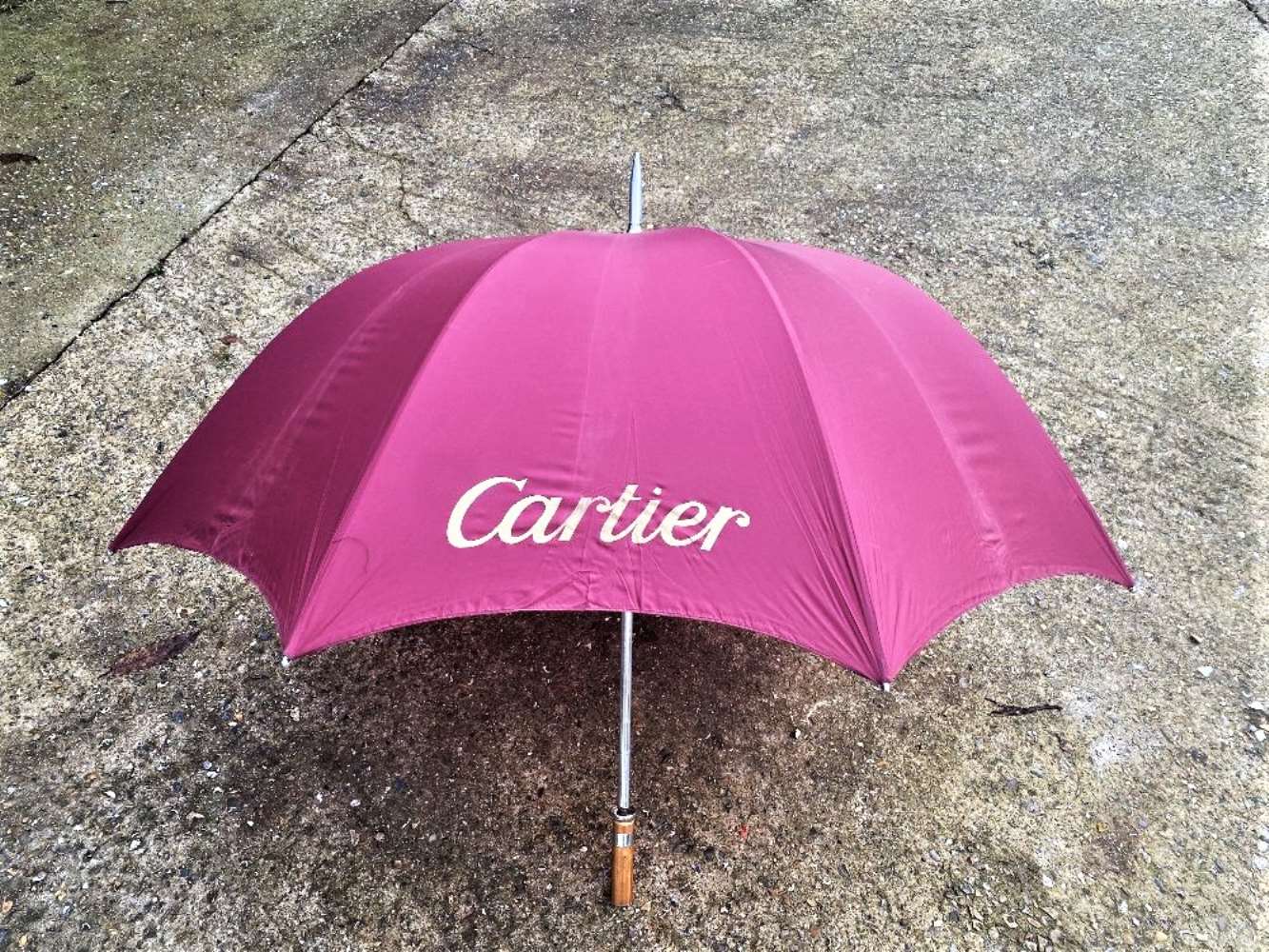 Cartier Paris Umbrella Veritable Cherbourg Burgundy 100 - Image 3 of 9
