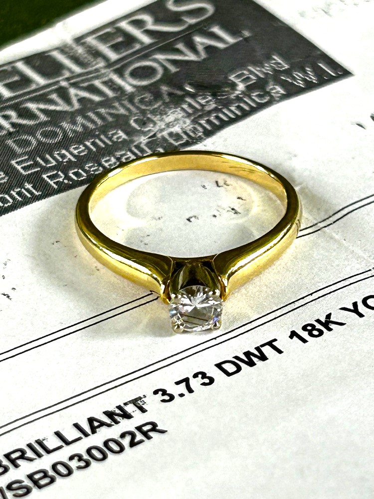 Ladies Engagement Diamond Ring 1.30 Carat Brilliant 18 Carat Platinum/Gold