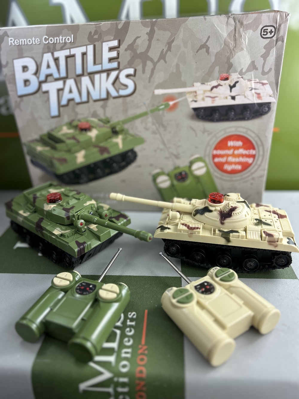 Pair of Remote Control Toy Tanks