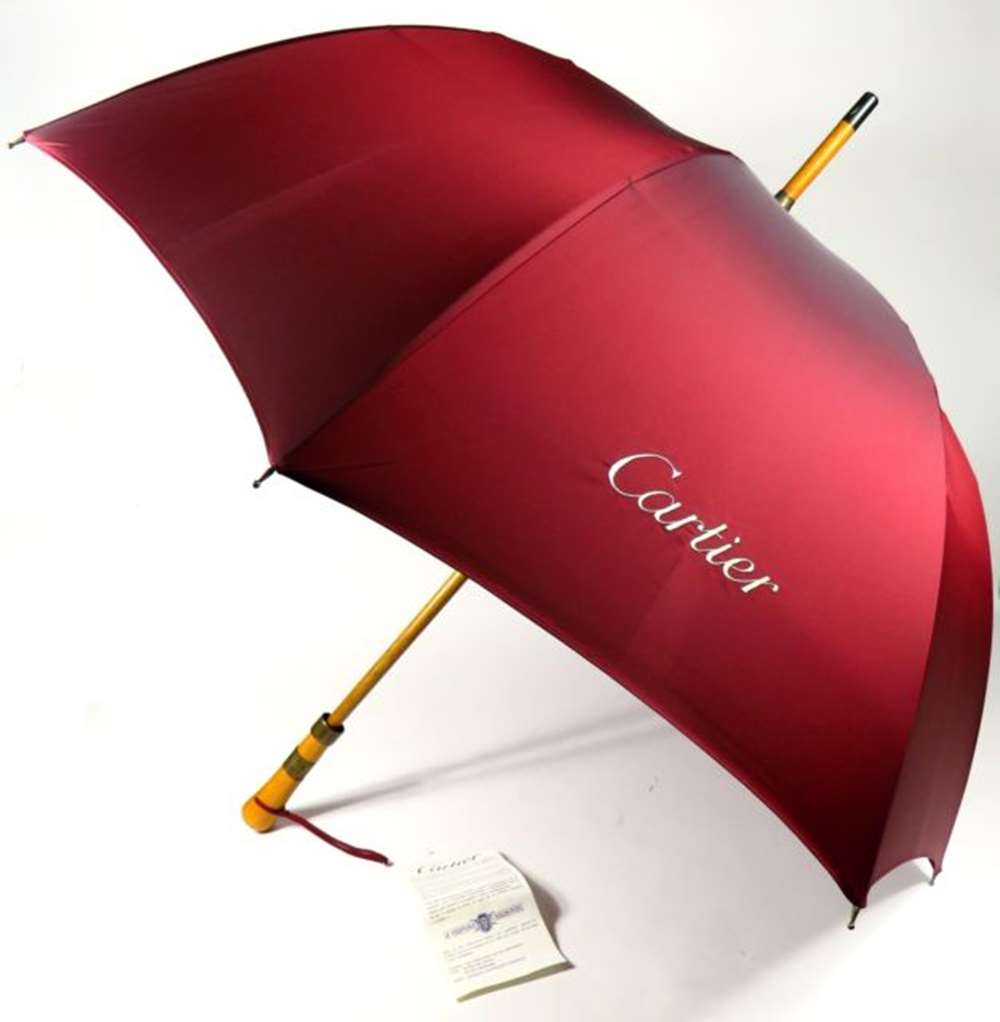 Cartier Paris Umbrella Veritable Cherbourg Burgundy 100 - Image 2 of 9