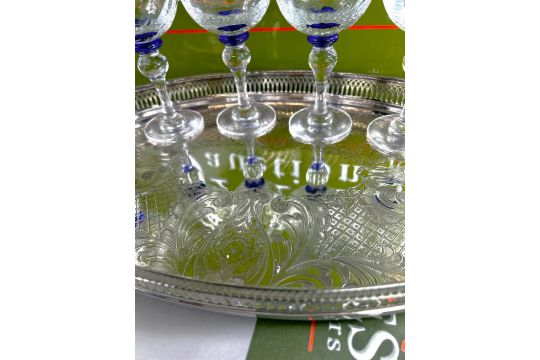 Vintage Silver Plated Drinks Tray & Six Crystal Glasses - Image 7 of 7