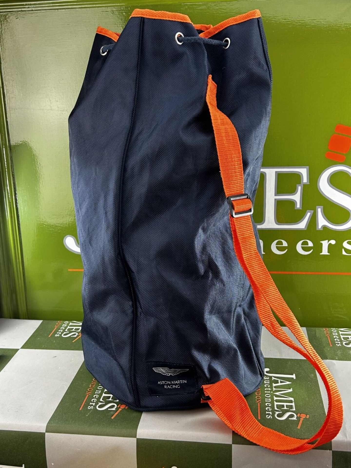 Aston Martin Official Merchandise Duffle Bag Navy And Orange Racing Colours - Image 2 of 6