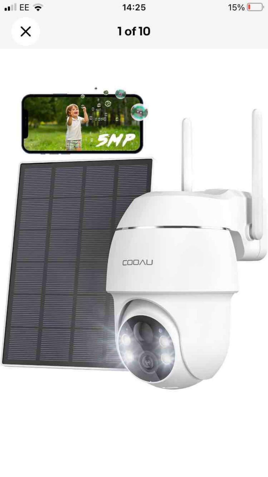 5MP boxed solar security camera RRP £29.99