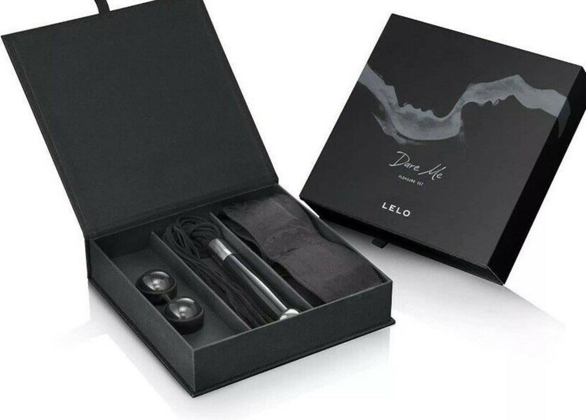 RRP �129.99 Lelo Dare Me Pleasure Set with Silk Cuffs, tantalizer, Blindfold & Ben wah Balls
