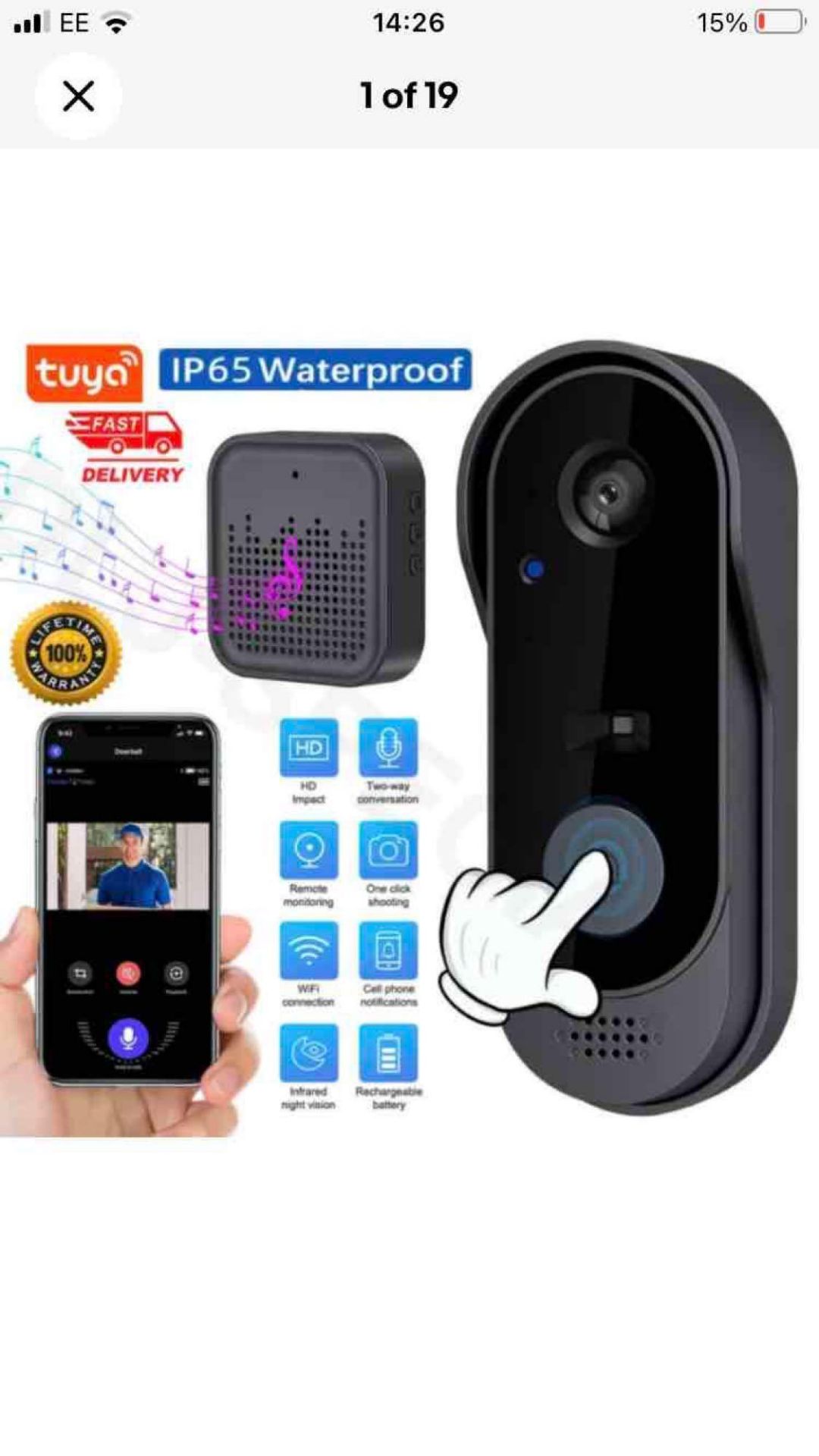 boxed smart home Video doorbell RRP £24.99