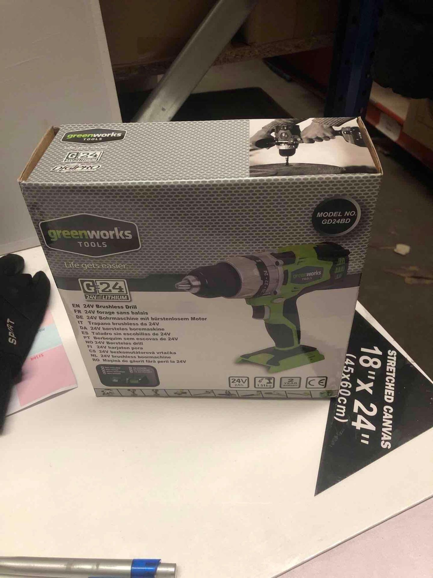 Boxed Green-Works tools Drill GD24BD RRP £64.99