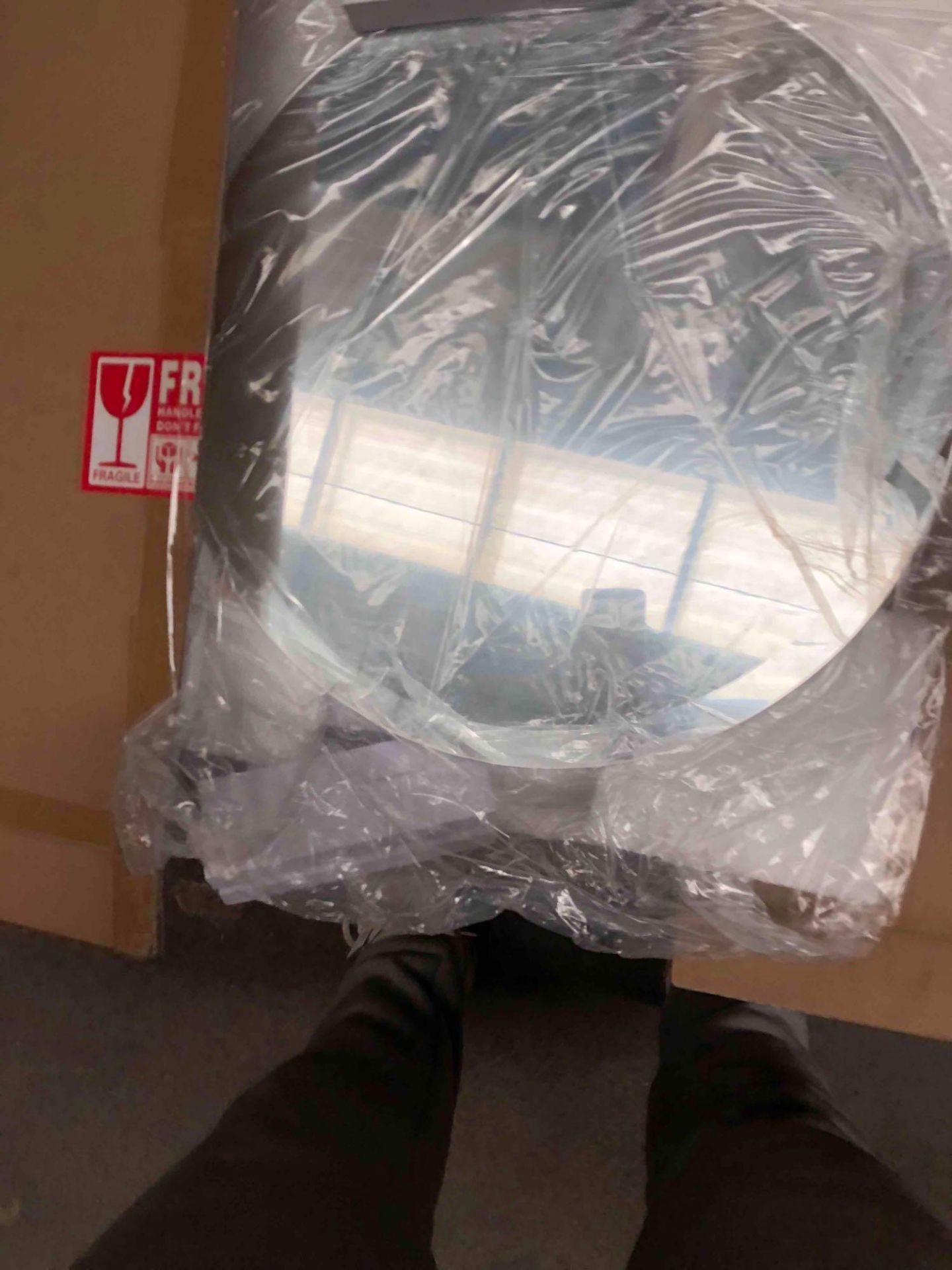 boxed 16inch round mirror RRP £14.99