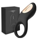 RRP �19.99 Erocome 8 speed waterproof vibrating cock ring personal massage Black