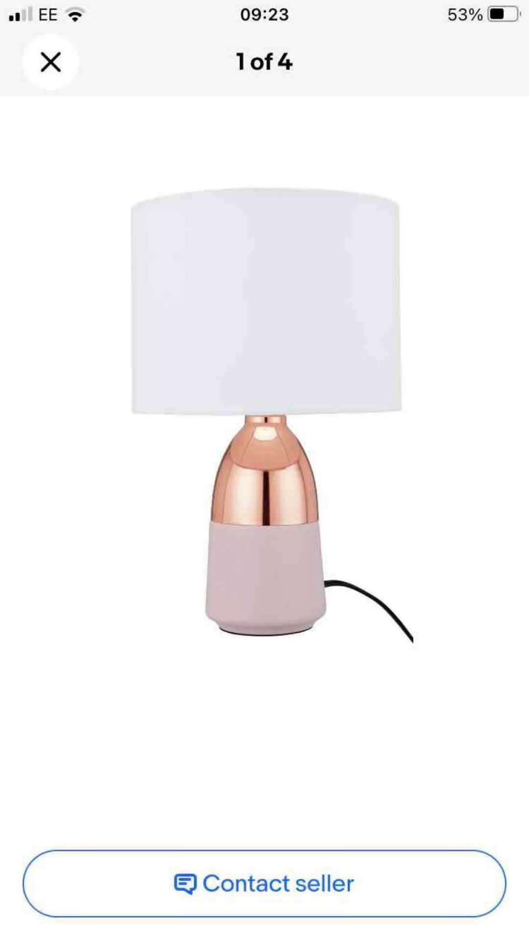 boxed rose chrome table lamp RRP £29.99