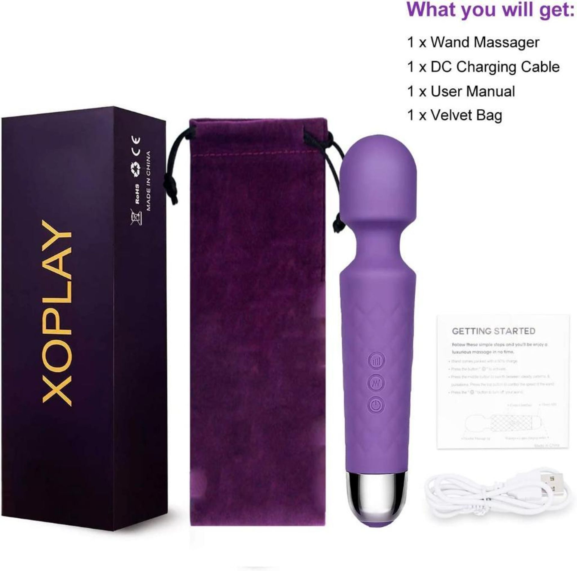 RRP �19.99 xoplay personal multi function re-chargable vibration massage wand