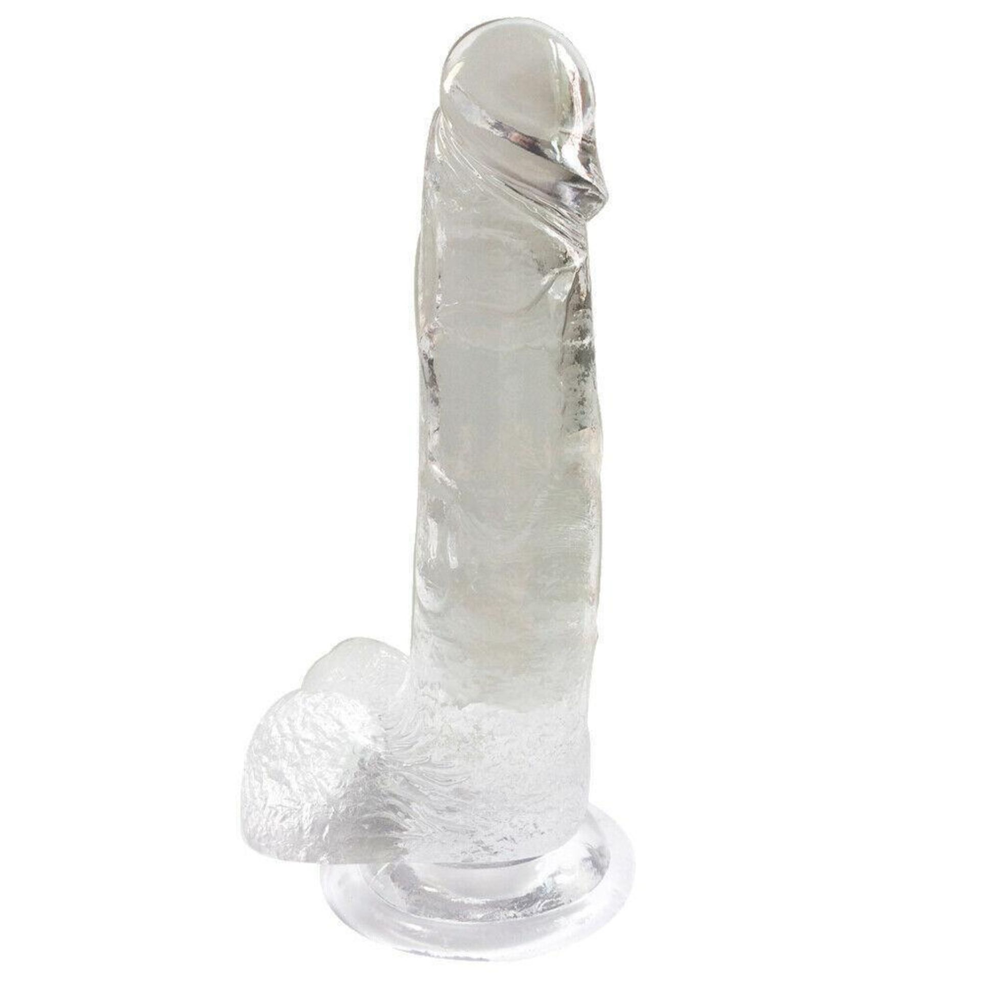 RRP �16.99 QS-D018L Suction Cup Large 8" Clear Silicone Life like Dildo